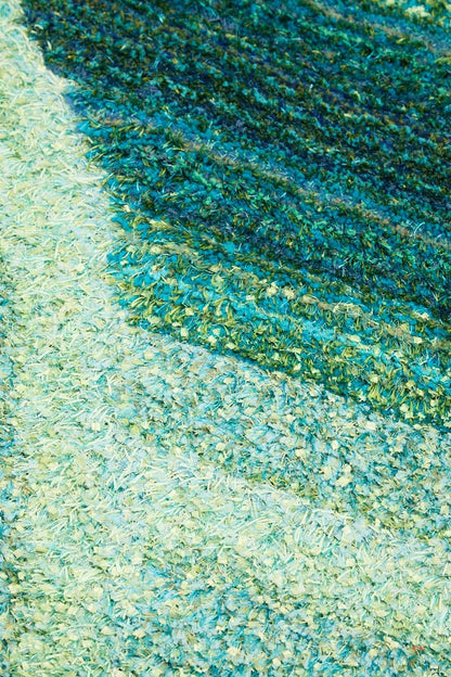 Wave 3D Shaggy Teppich – Blau – 160x230 cm Weicher Plüsch Hochflor Teppich
