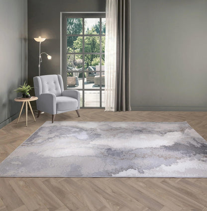 Stellar Abstract Teppich - Marmorierter Stil, seidig glänzend