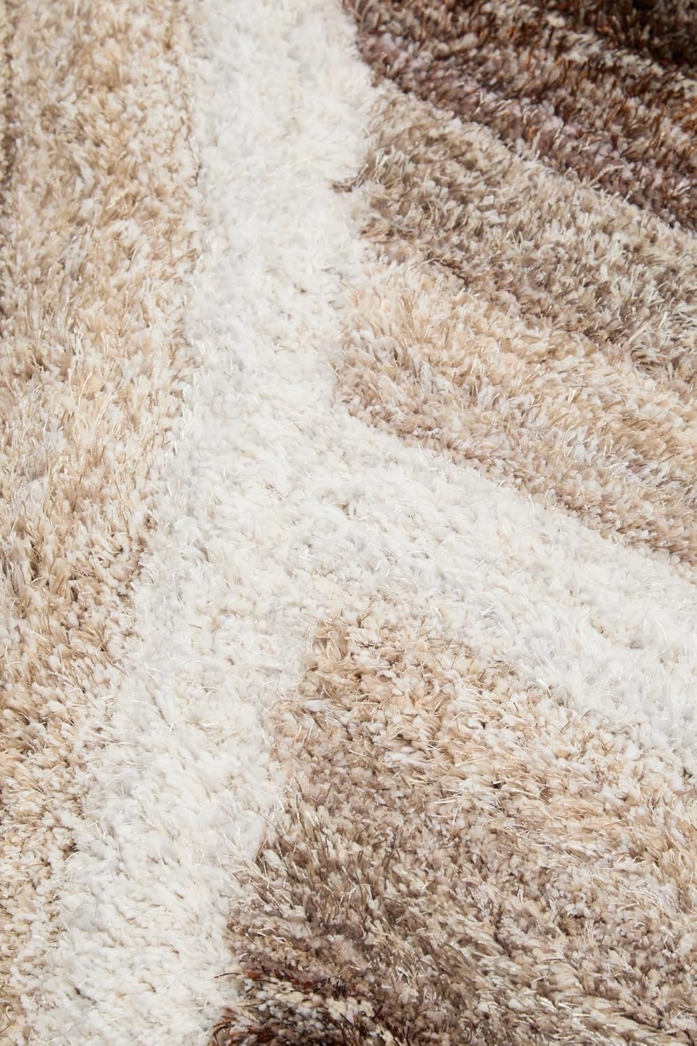 Wave 3D Shaggy Teppich – Latte – 160x230 cm Weicher Plüsch Hochflor Teppich