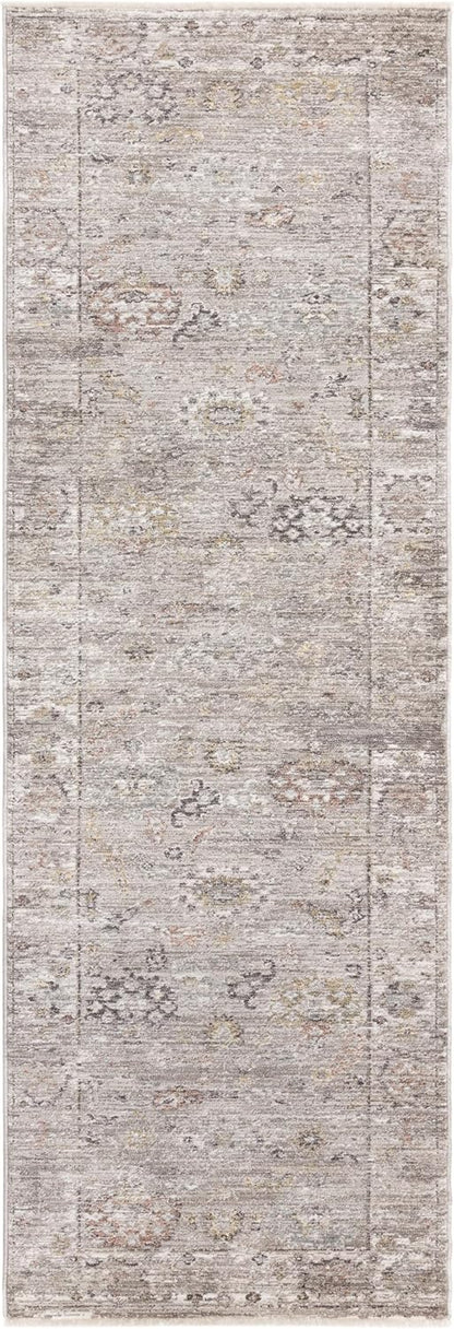 Jasper JA04 Grau Silber Läufer – Traditioneller Antik-Stil Teppich 67x240 cm