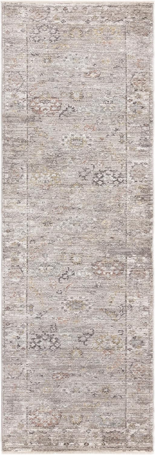 Jasper JA04 Grey Silver Runner – Traditional Antique Style Rug 67x240 cm