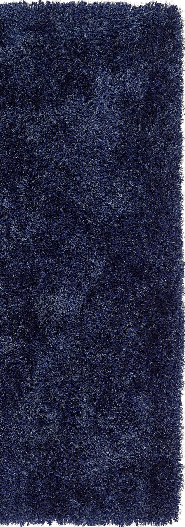 Hochfloriger Flurteppich für Schlafzimmer, Wohnzimmer, Nachttisch, flauschig, hochwertig, luxuriös, handgetuftet, seidig, einfarbig, weich, dicker Flor, fusselfrei, 67 x 200 cm (2'3" x 6'7")
