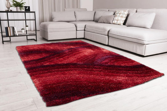 Wave 3D Shaggy Teppich – Fuchsia – 160x230 cm Weicher Plüsch Hochflor Teppich