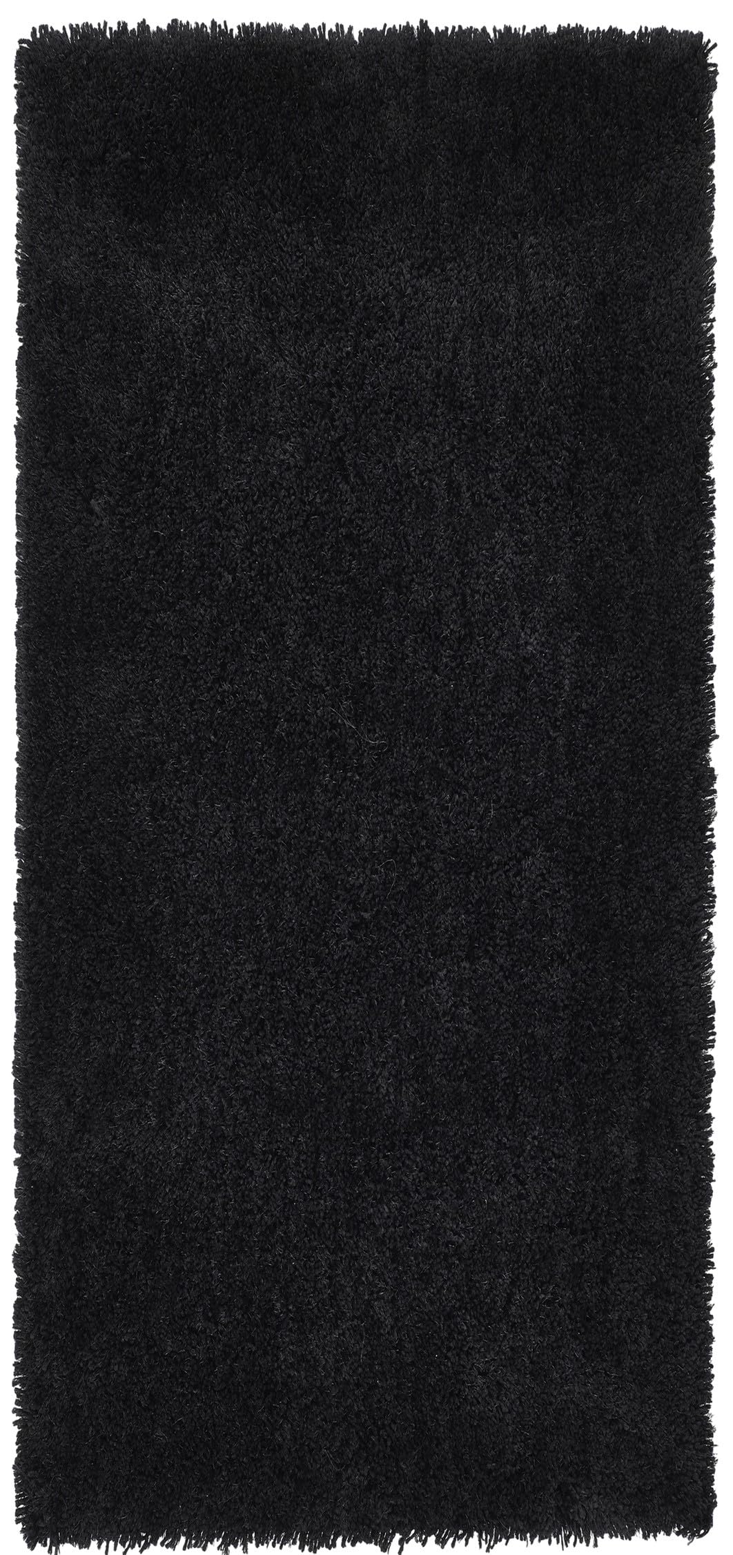 Hochfloriger Flurteppich für Schlafzimmer, Wohnzimmer, Nachttisch, flauschig, hochwertig, luxuriös, handgetuftet, seidig, einfarbig, weich, dicker Flor, fusselfrei, 67 x 200 cm (2'3" x 6'7")