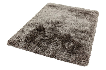 Plüschiger Shaggy-Teppich für Wohnzimmer und Schlafzimmer, Hochflor, dick, flauschig, handgefertigt, fusselfrei, seidig, schimmernd, glänzend, einfarbig, Hochflor-Teppich