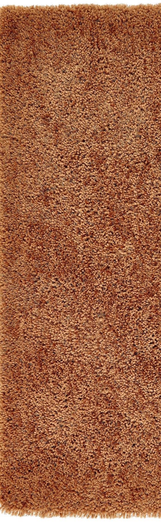 Hochfloriger Flurteppich für Schlafzimmer, Wohnzimmer, Nachttisch, flauschig, hochwertig, luxuriös, handgetuftet, seidig, einfarbig, weich, dicker Flor, fusselfrei, 67 x 200 cm (2'3" x 6'7")