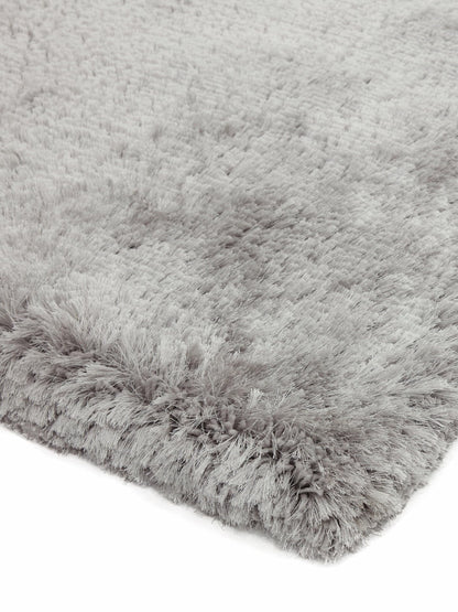 Plüschiger Shaggy-Teppich für Wohnzimmer und Schlafzimmer, Hochflor, dick, flauschig, handgefertigt, fusselfrei, seidig, schimmernd, glänzend, einfarbig, Hochflor-Teppich