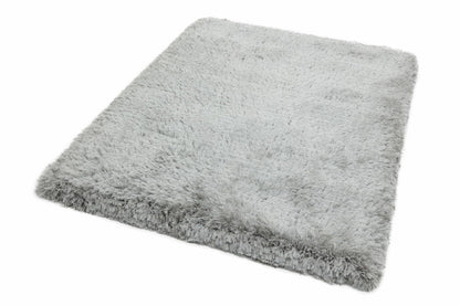 Plüschiger Shaggy-Teppich für Wohnzimmer und Schlafzimmer, Hochflor, dick, flauschig, handgefertigt, fusselfrei, seidig, schimmernd, glänzend, einfarbig, Hochflor-Teppich