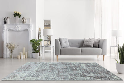 Orion Abstrakter Teppich, glänzendes metallisches Wonderlust-Design 