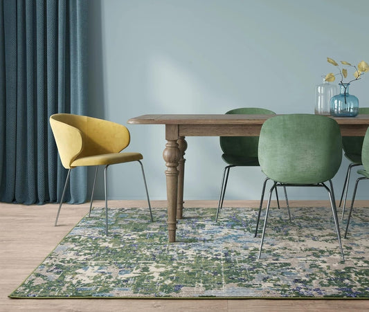 Colores Cloud Jungle CO09 Rug – Abstract Green Flatweave Carpet for Living Room, Bedroom, Kitchen, Kids Room