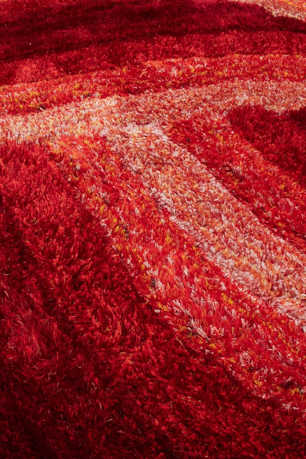 Wave 3D Shaggy Teppich – Rot – 160x230 cm Weicher Plüsch Hochflor Teppich