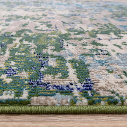 Colores Cloud Jungle CO09 Rug – Abstract Green Flatweave Carpet for Living Room, Bedroom, Kitchen, Kids Room