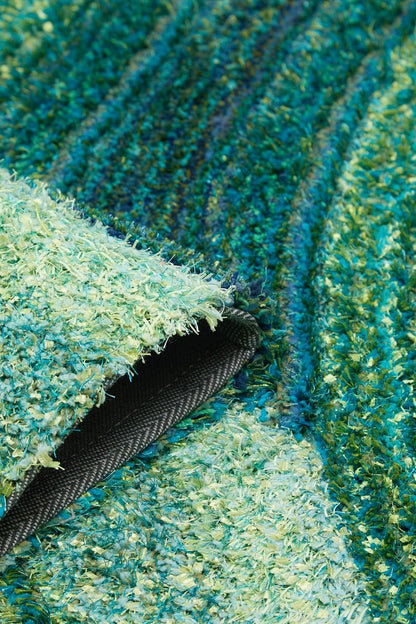 Wave 3D Shaggy Teppich – Blau – 160x230 cm Weicher Plüsch Hochflor Teppich