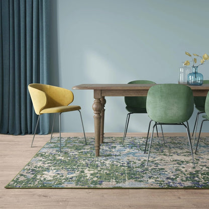 Colores Cloud Jungle CO09 Rug – Abstract Green Flatweave Carpet for Living Room, Bedroom, Kitchen, Kids Room