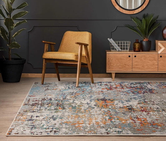 Colores Cloud Everest CO11 Rug – Abstract Flatweave Carpet in Earthy Multi-Colours