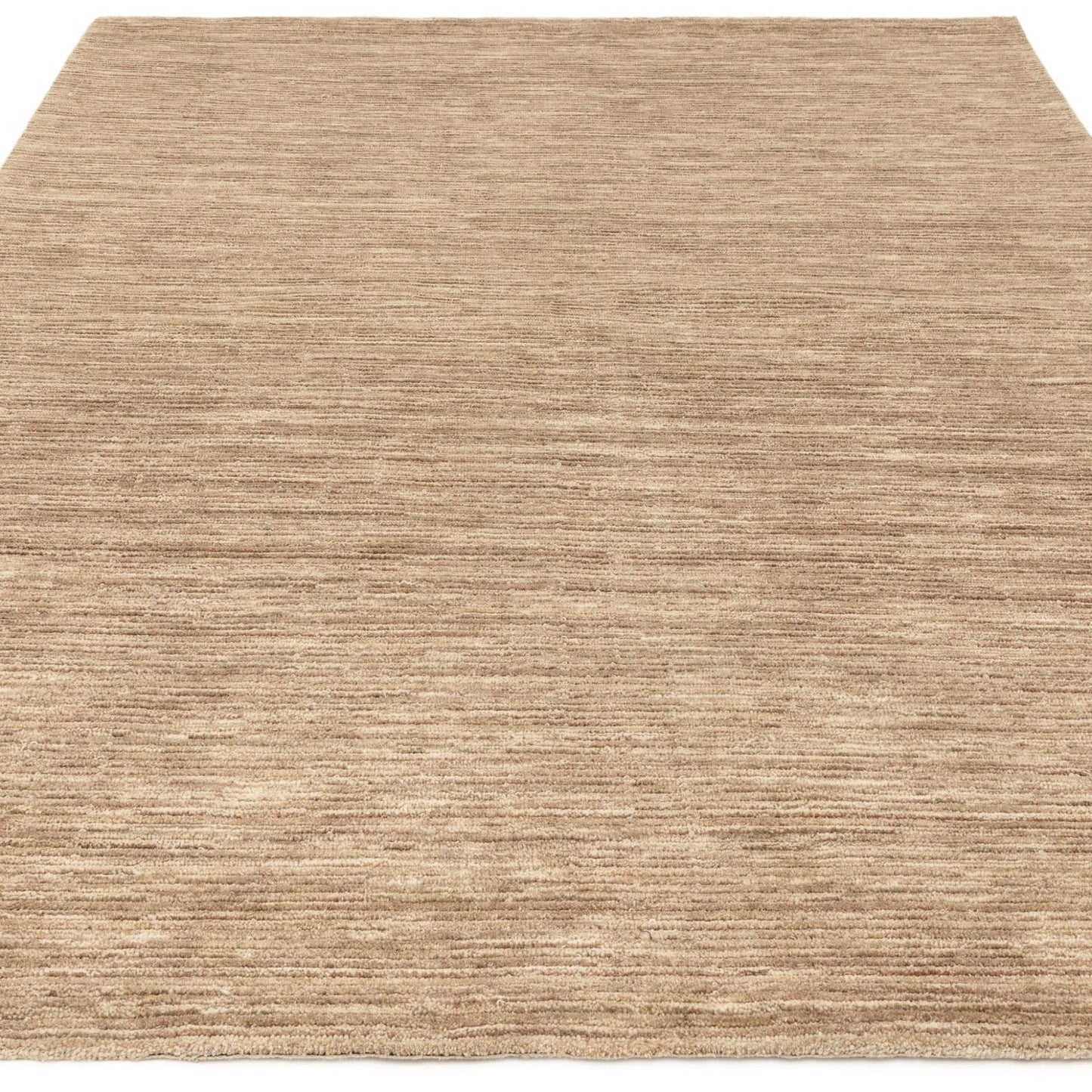 Hazy Honey Beige Natural Handwoven Rug – Soft Wool Blend Textured Striped Carpet for Modern Interiors