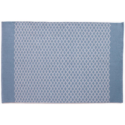 Hug Rug Woven Trellis Washable Indoor Outdoor Denim Blue
