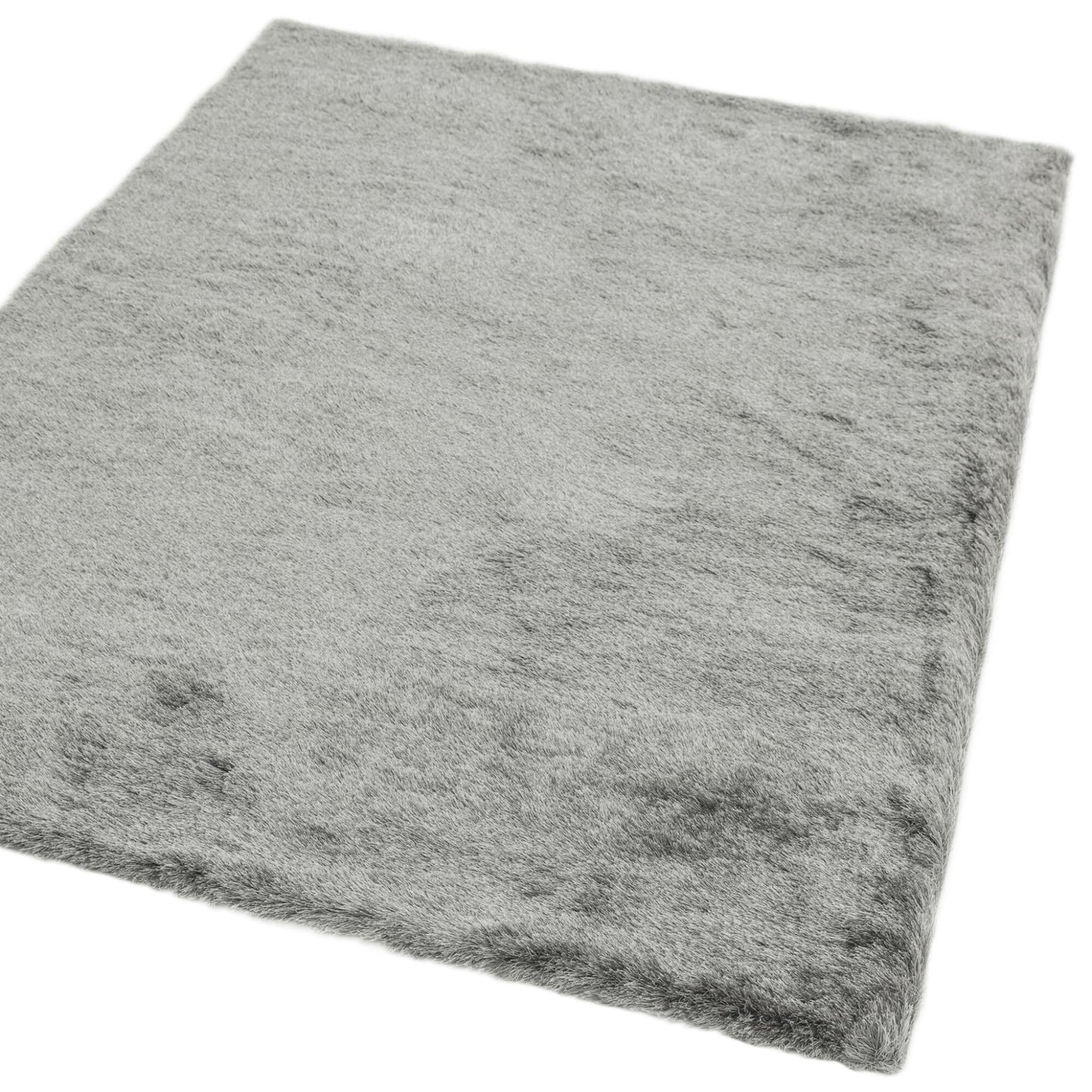 Whisper Shaggy Rug Silky Shiny Soft High Pile Plush Rug in Tungsten Silver – Luxurious Softness & Modern Shine