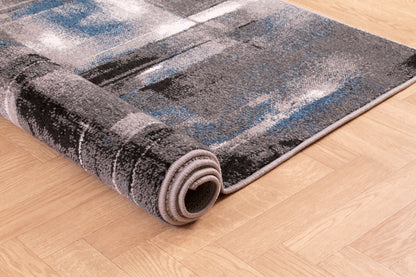 Modern Spirit Artiste Pictorial Abstract Rug in Navy Blue Large 160x230 cm (5'3"x7'7")