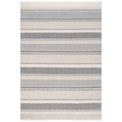 Boardwalk Reversible Eco-Friendly Grey Multi Striped Indoor & Outdoor Area Rug