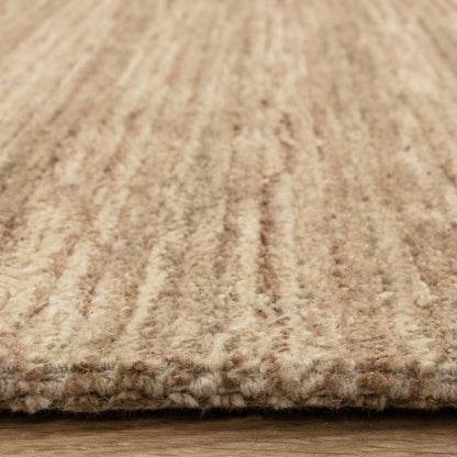 Hazy Honey Beige Natural Handwoven Rug – Soft Wool Blend Textured Striped Carpet for Modern Interiors