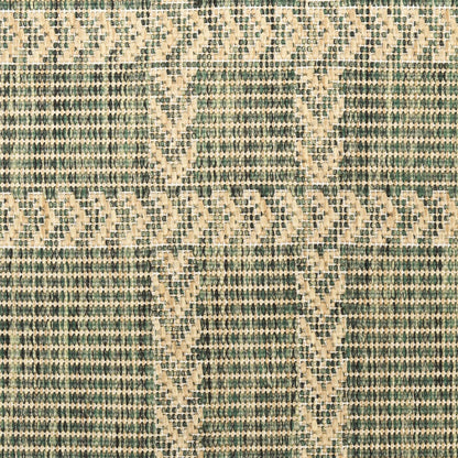 Horizon Grid HOZ04 Modern Geometric Patio Green Indoor & Outdoor Flatweave Rug