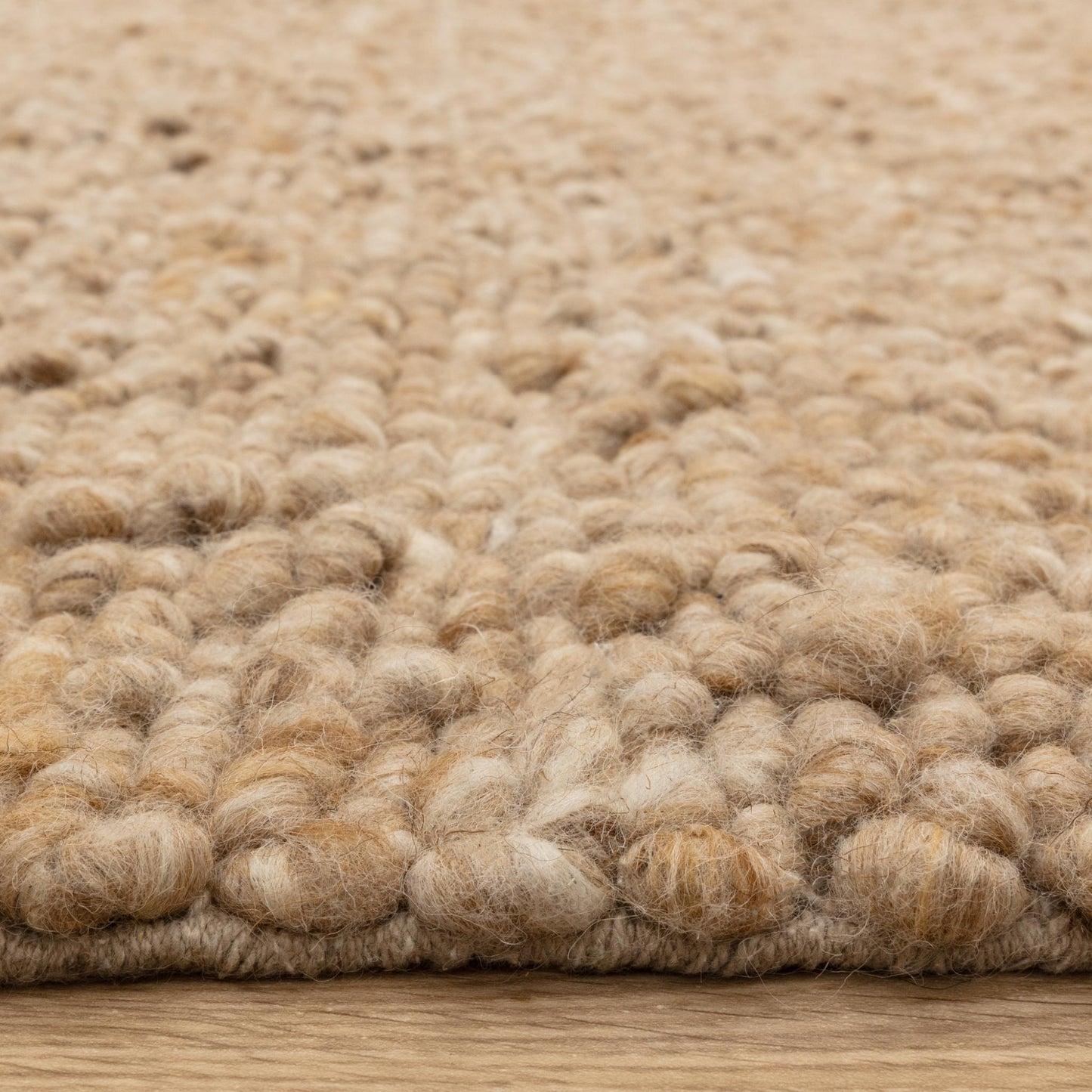 Adler Hand Woven Boucle Wool Honey Beige Rug – Natural & Sustainable Luxury