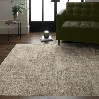 Heriz HE07 Patina Green Modern Abstract Rug – Soft High-Low Textured Space Dyed Polyester Carpet