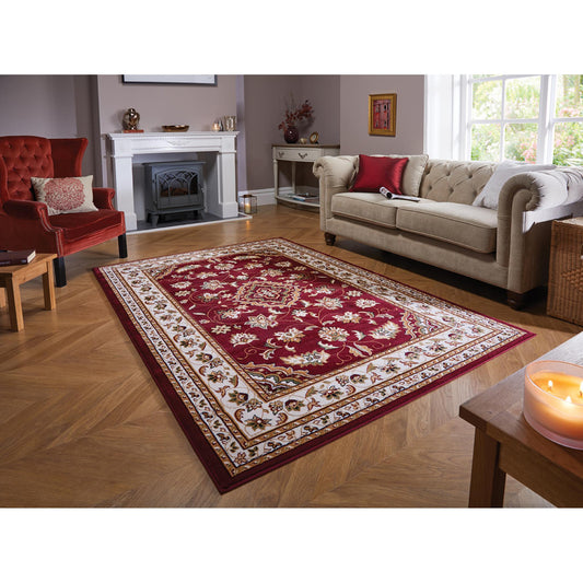 Sherborne Red Rug Traditional Classic Oriental Bedroom Living Room Rug