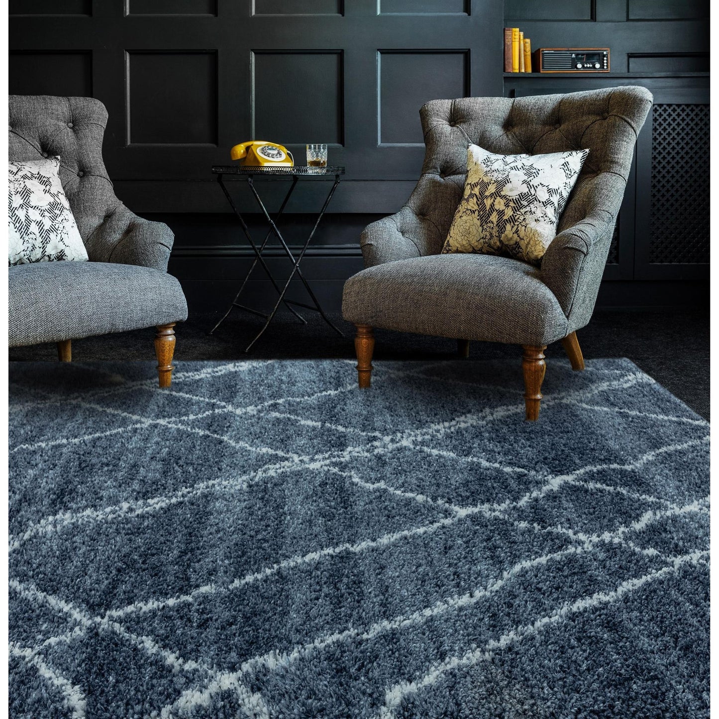 Alto AL01 Blue Cream – Bold Moroccan Intrigue and Soft Shaggy Comfort