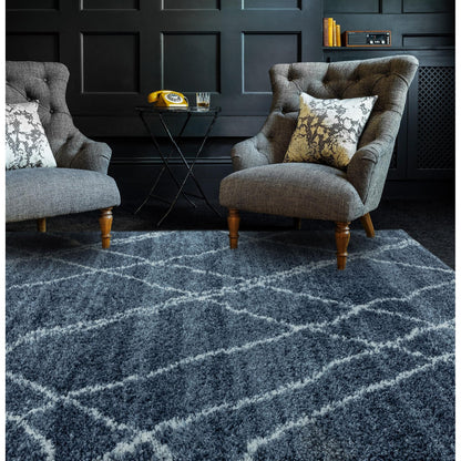 Alto AL01 Blue Cream – Bold Moroccan Intrigue and Soft Shaggy Comfort
