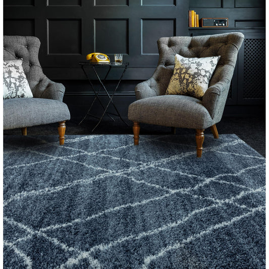 Alto AL01 Blue Cream – Bold Moroccan Intrigue and Soft Shaggy Comfort
