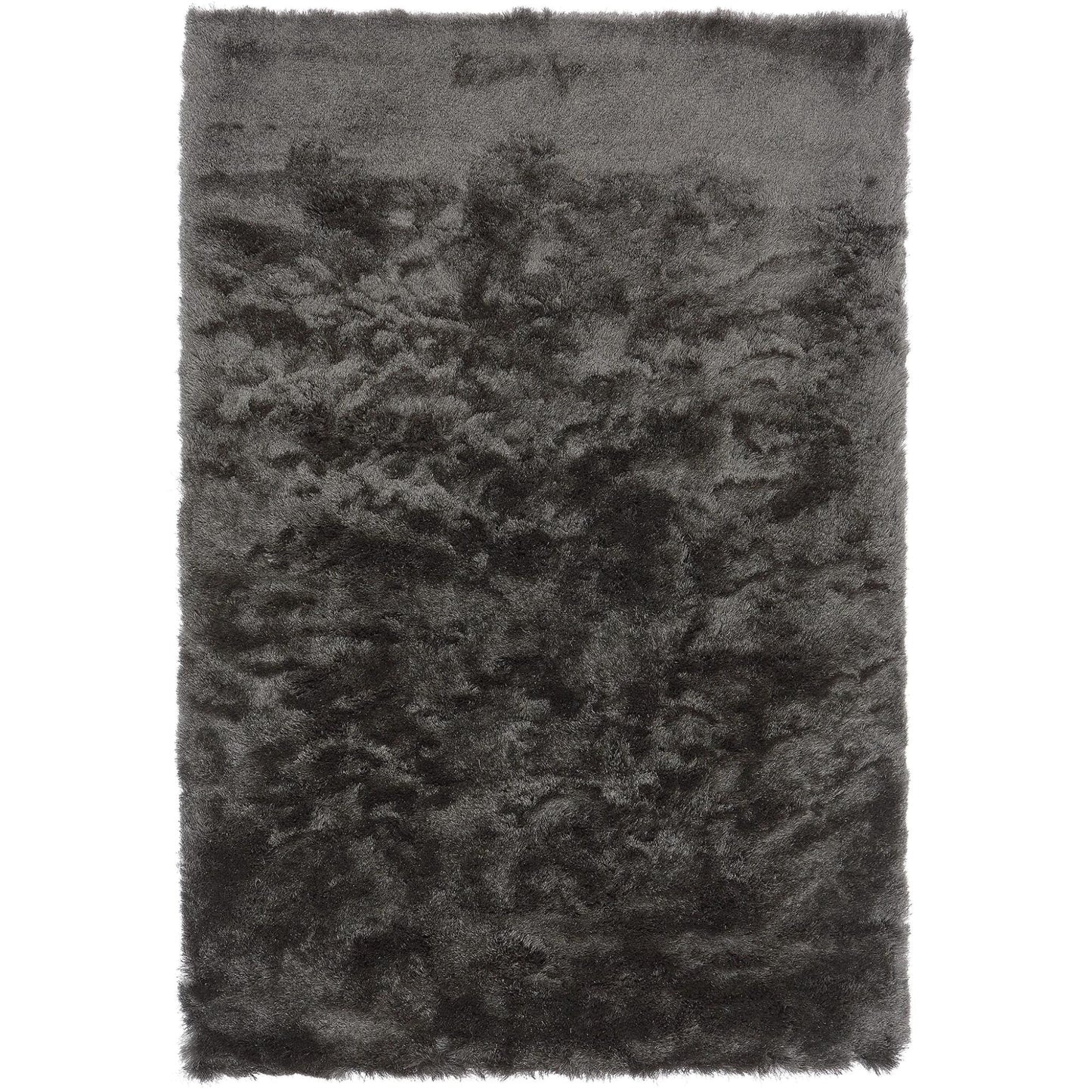 Whisper Shaggy Rug Silky Shiny Soft High Pile Plush Rug in Graphite – Luxurious Softness & Modern Shine