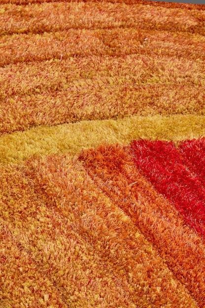 Hochflorteppich für Wohnzimmer, Schlafzimmer, Esszimmer, weicher Plüsch, flauschig, seidig, Stella-Wirbelmuster, 3D-Hochflorteppich in großer Größe, 160 x 230 cm (5'3" x 7'7")