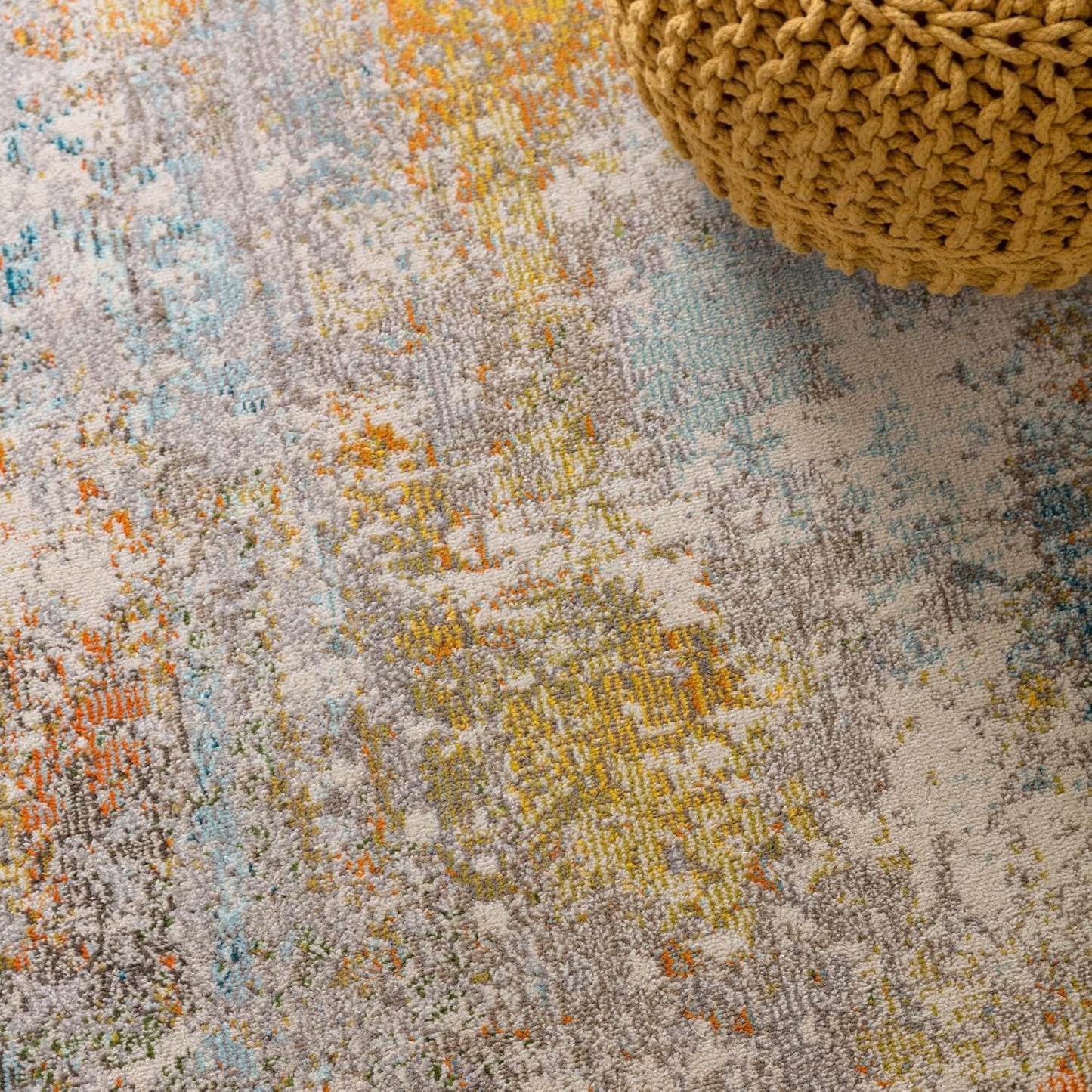 Colores Cloud Sunset CO10 Rug – Abstract Flatweave Carpet in Sunset Gold