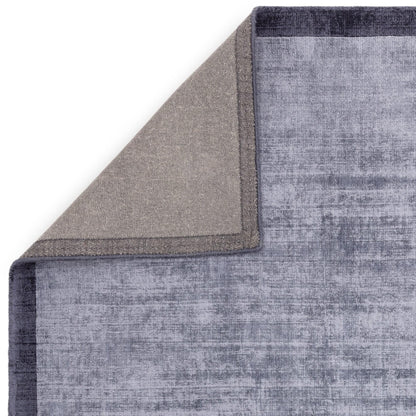 Blade Border Plain Viskose-Teppich – handgewebt, im Used-Look, hochglänzend, seidig weich, luxuriös