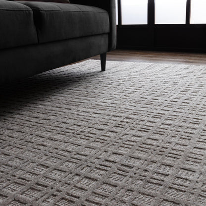 Thatch Taupe Handwoven Wool Rug – Neutral Checked Textured Carpet for Modern Interiors