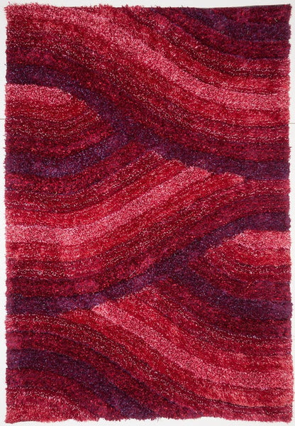 Wave 3D Shaggy Teppich – Fuchsia – 160x230 cm Weicher Plüsch Hochflor Teppich