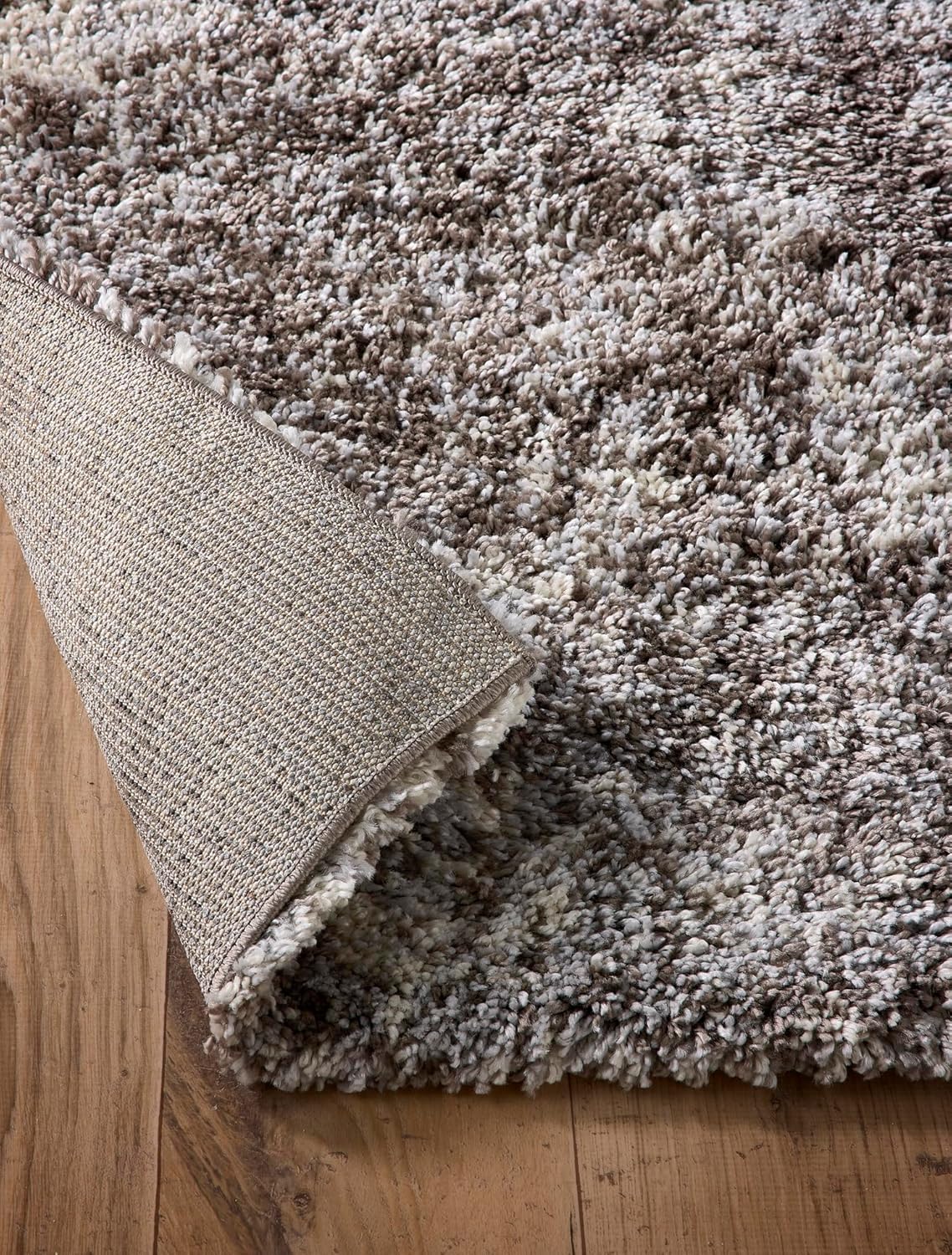 Hadley Beige Grey Mix Shaggy Rug – Ultra Soft High Pile Carpet