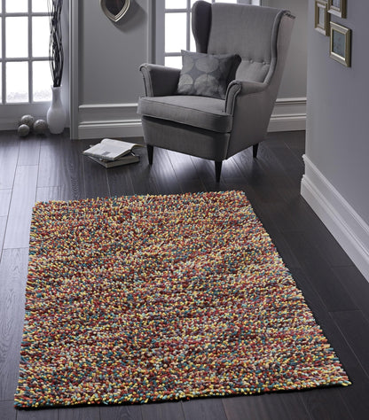 Origins Rocks Thick Tubular Pile Shaggy Rug Living Room Bedroom Hand Woven Soft Fluffy Luxurious Wool Area Rug