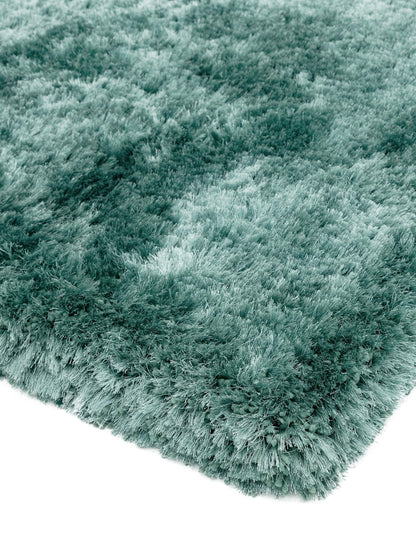 Plüschiger Shaggy-Teppich für Wohnzimmer und Schlafzimmer, Hochflor, dick, flauschig, handgefertigt, fusselfrei, seidig, schimmernd, glänzend, einfarbig, Hochflor-Teppich