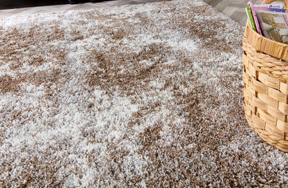Hadley Beige Grey Mix Shaggy Rug – Ultra Soft High Pile Carpet
