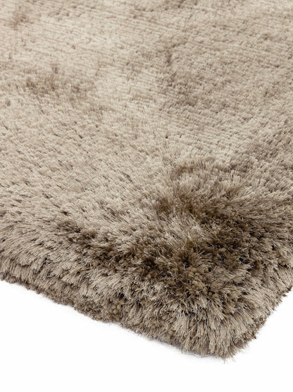 Plüschiger Shaggy-Teppich für Wohnzimmer und Schlafzimmer, Hochflor, dick, flauschig, handgefertigt, fusselfrei, seidig, schimmernd, glänzend, einfarbig, Hochflor-Teppich