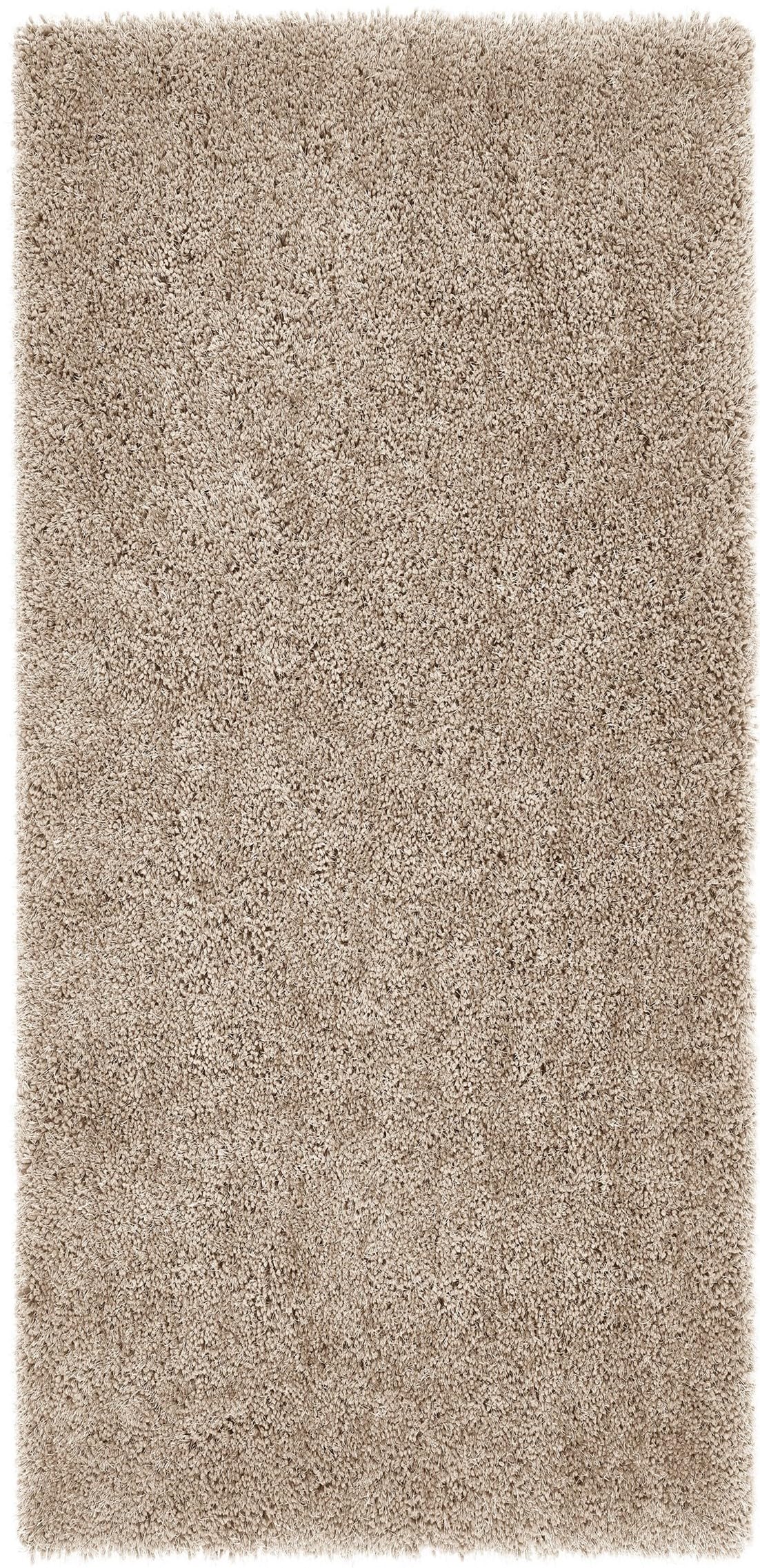 Hochfloriger Flurteppich für Schlafzimmer, Wohnzimmer, Nachttisch, flauschig, hochwertig, luxuriös, handgetuftet, seidig, einfarbig, weich, dicker Flor, fusselfrei, 67 x 200 cm (2'3" x 6'7")