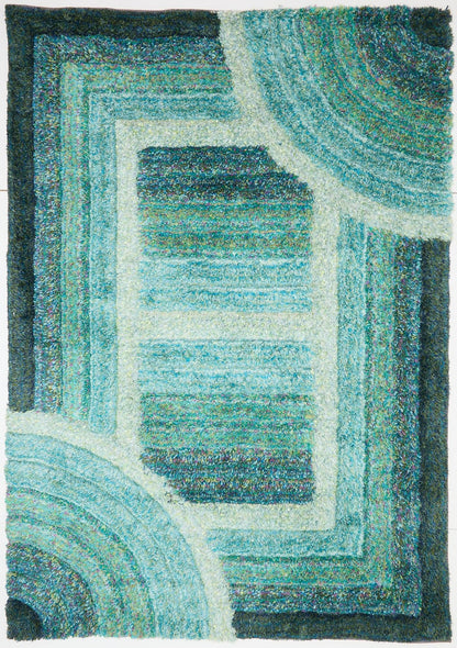 Shaggy-Teppich für Wohnzimmer, Schlafzimmer, Esszimmer, weicher Plüsch, flauschig, seidig, für den Boden, Gittermuster, 3D-Shaggy-Teppich in großer Größe, 160 x 230 cm (5'3" x 7'7")