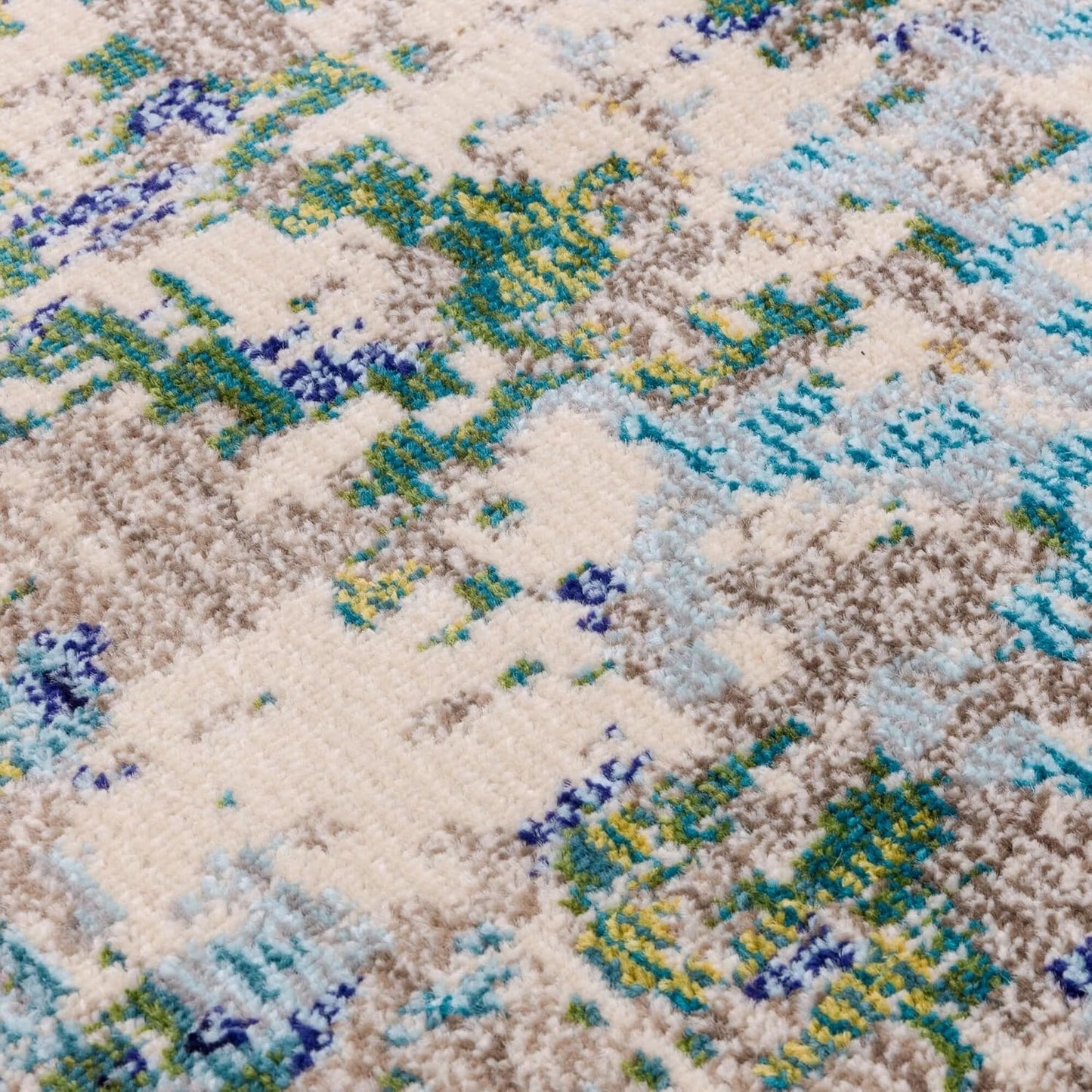 Colores Cloud Jungle CO09 Rug – Abstract Green Flatweave Carpet for Living Room, Bedroom, Kitchen, Kids Room
