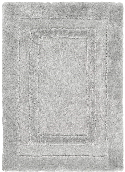 Frame Carved Border Shaggy Rug - Fluffy High-Pile Soft Carpet for Living Room & Bedroom