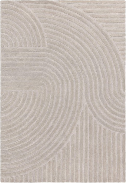 Hague Hand Made Wool Rug for Bedroom Dining Living Room Geometric Lines Tufted Modern Classic Soft Luxury Rug Silver