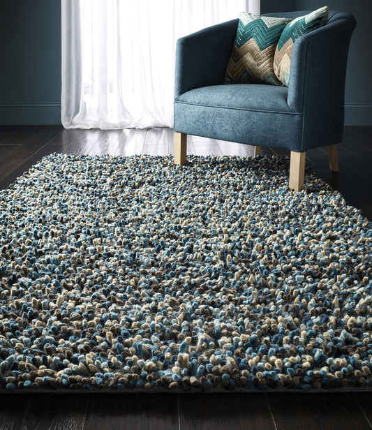 Origins Rocks Thick Tubular Pile Shaggy Rug Living Room Bedroom Hand Woven Soft Fluffy Luxurious Wool Area Rug