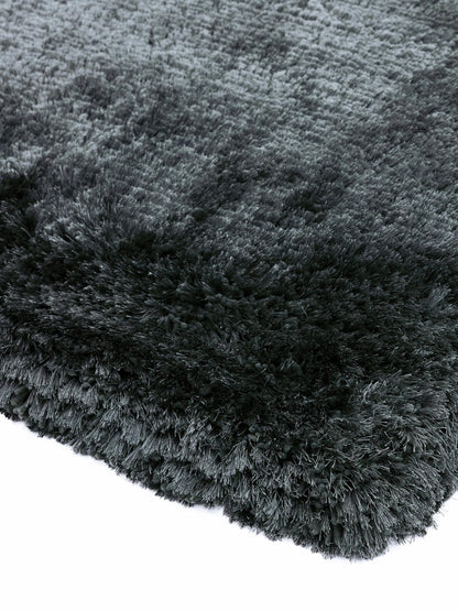Plüschiger Shaggy-Teppich für Wohnzimmer und Schlafzimmer, Hochflor, dick, flauschig, handgefertigt, fusselfrei, seidig, schimmernd, glänzend, einfarbig, Hochflor-Teppich